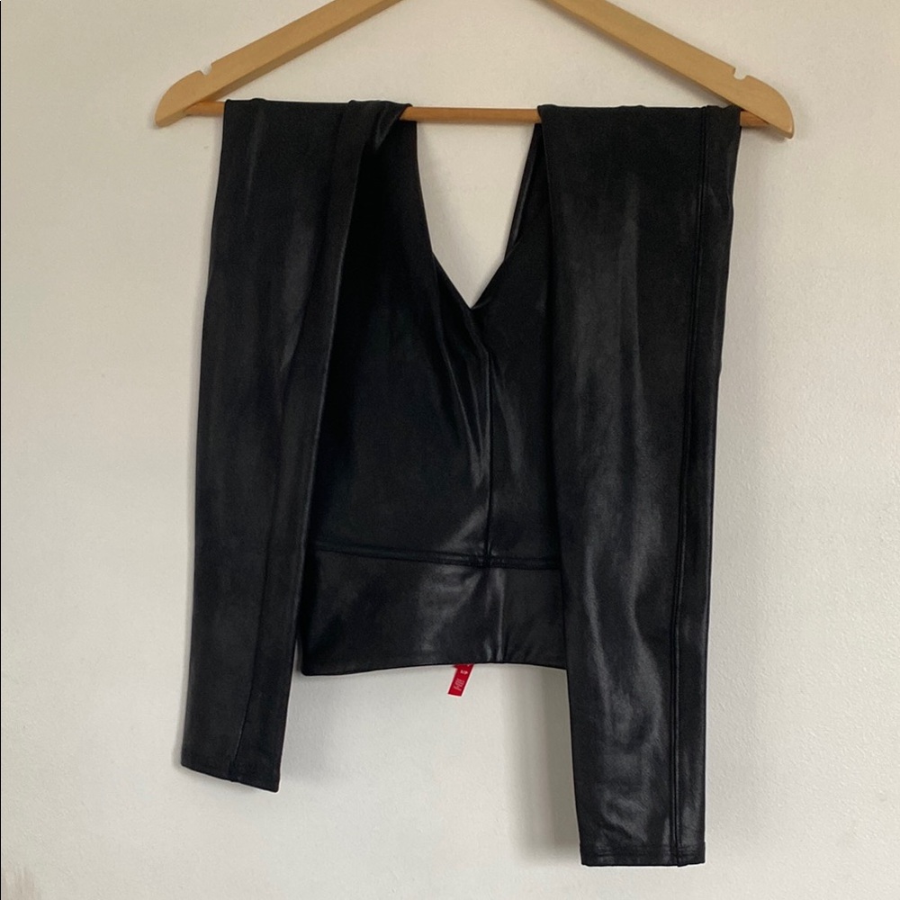 SPANX Black Faux Leather Leggings